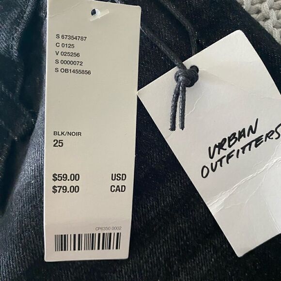 NWT BDG BLACK BUTTON FLY CUT-OFF FOLD OVER Waist JEAN SHORTS 25 - Picture 9 of 13